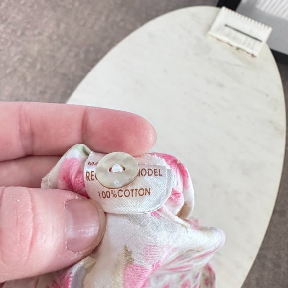 Papo D'Anjo Girls Pink Abstract Floral Halter Cotton Dress Size 8 Year - Picture 3 of 8